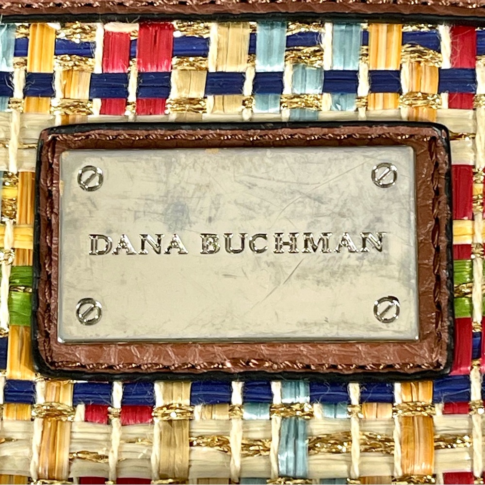 Dana Buchman Multi-colored Woven Snap Closure Shoulder Bag Faux Leather Accents - Picture 8 of 12